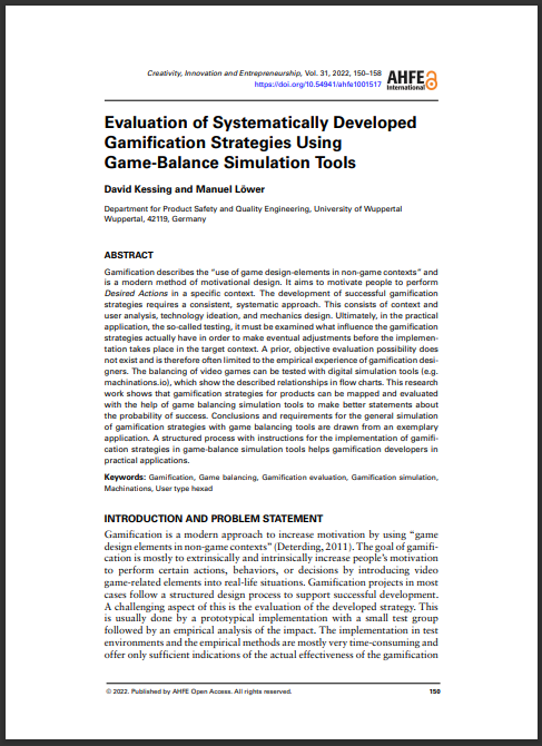 Evaluation of Systematically DevelopedGamiﬁcation Strategies UsingGame-Balance Simulation Tools